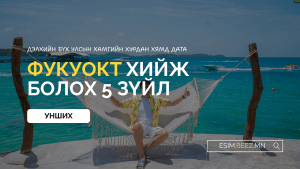 Фукуокт аялахад хэрэгтэй аяллын сим – Фукуокт хийх 5 зүйл