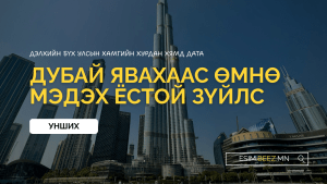 Дубай явахаасаа өмнө заавал мэдэх ёстой зүйлс